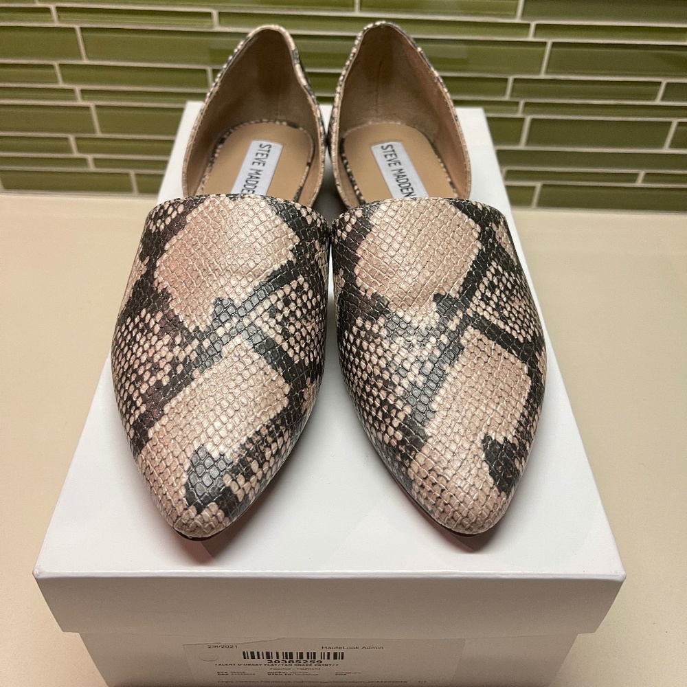 NIB Steve Madden Python Print D'Orsay Flats sz 7